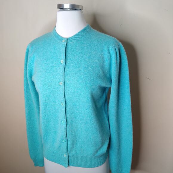 Belford Cashmere Cardigan Pleat Shoulder Vintage Hong Kong - Picture 3 of 8